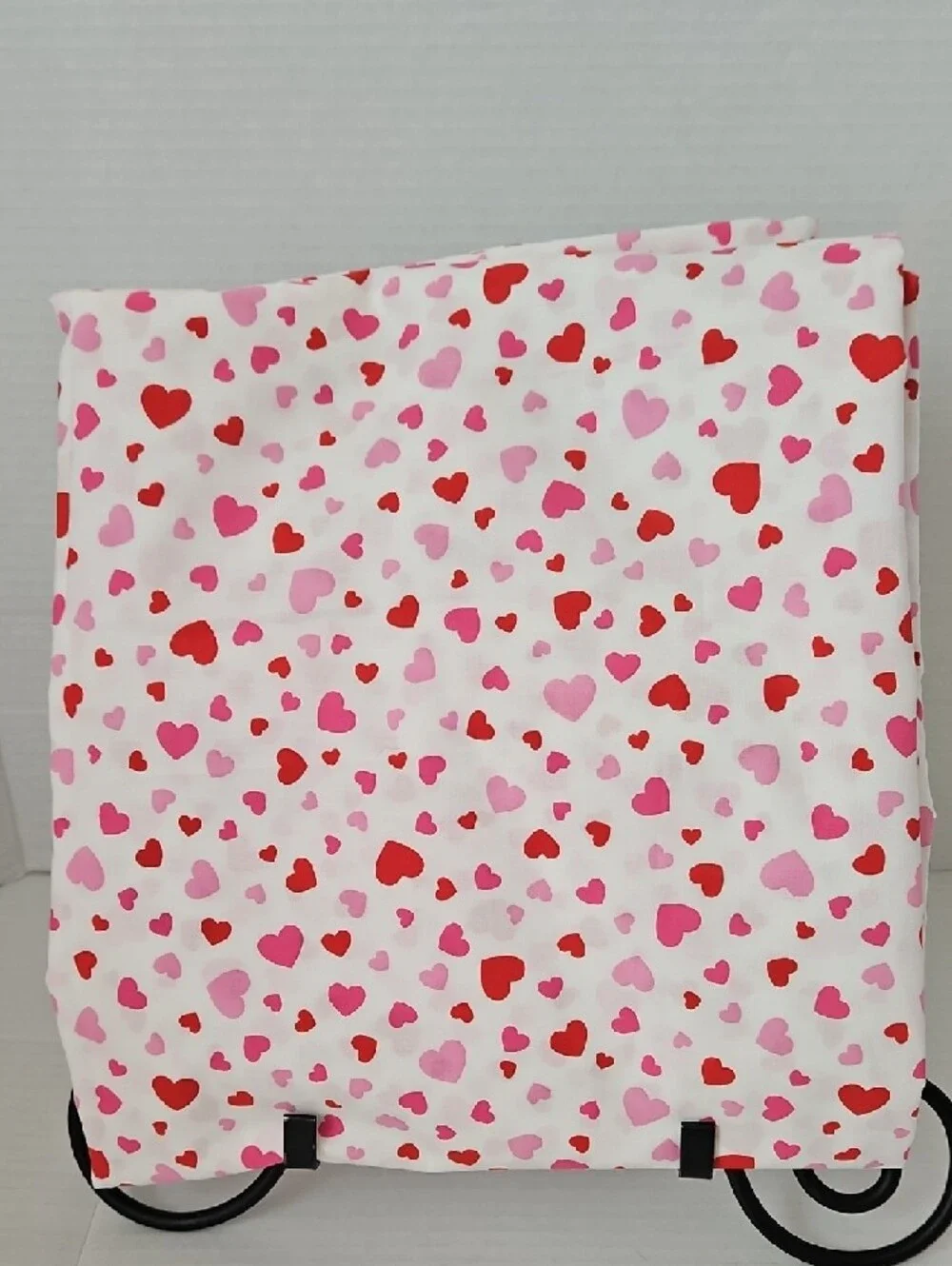 Kate Spade Pink Red Hearts Print cotton Twin Flat Sheet 1 Standard Pillowcase